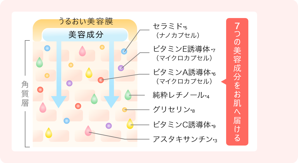 7つの美容成分をたっぷり含んだうるおい美容膜が、洗顔中の肌を包み込み、角質層まで浸透